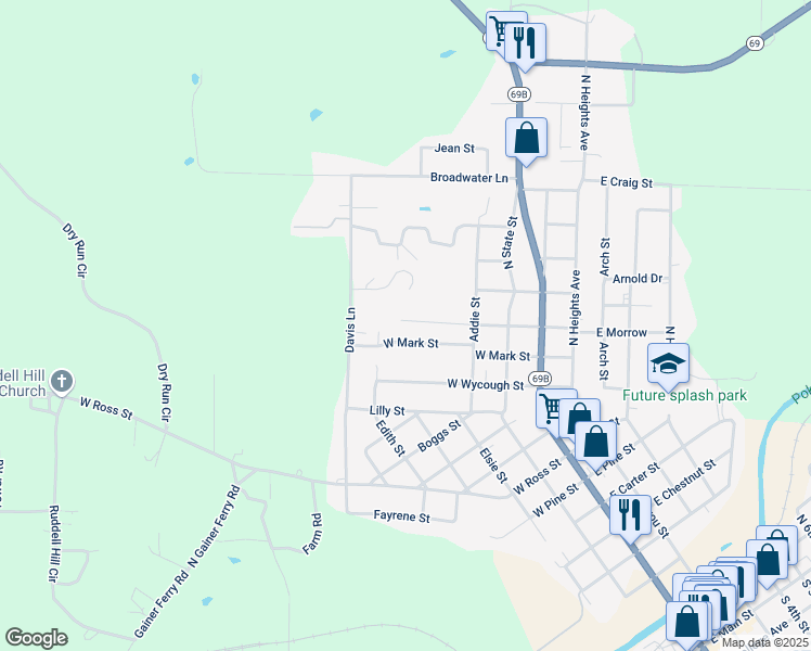 map of restaurants, bars, coffee shops, grocery stores, and more near 475 Gregg Drive in Batesville