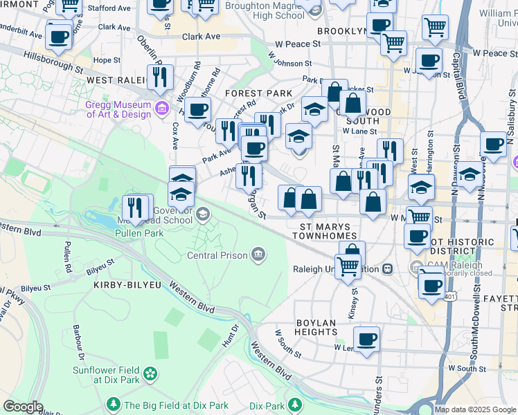 map of restaurants, bars, coffee shops, grocery stores, and more near 122 Ellington Oaks Court in Raleigh