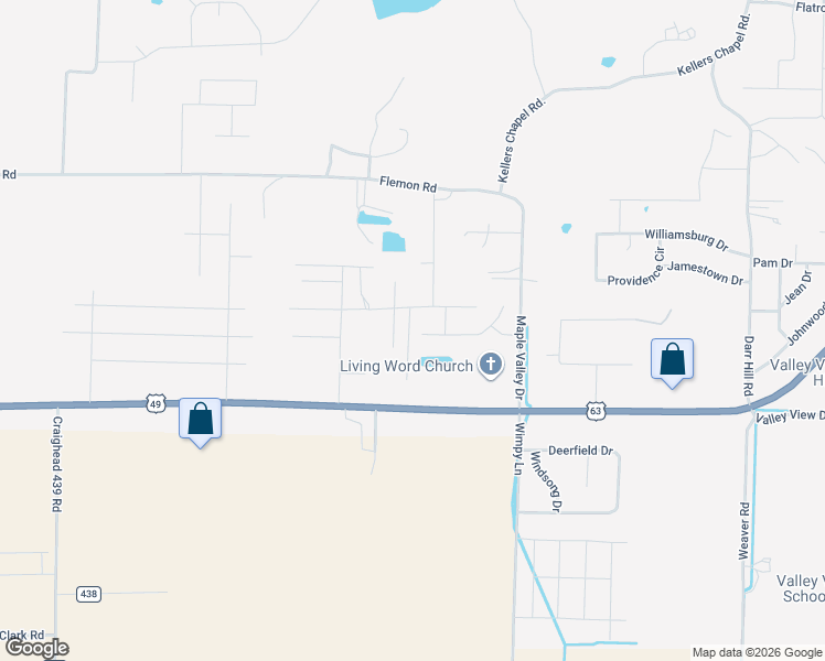 map of restaurants, bars, coffee shops, grocery stores, and more near 2717 Gallaway Lane in Jonesboro