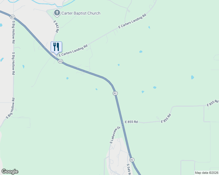 map of restaurants, bars, coffee shops, grocery stores, and more near 27287-27449 Highway 82 in Park Hill