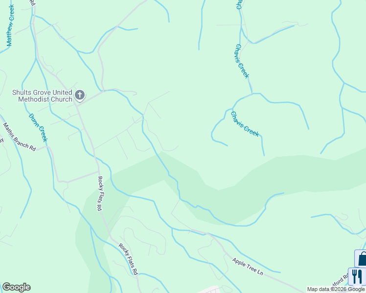 map of restaurants, bars, coffee shops, grocery stores, and more near 5452 Otto Williams Road in Cosby