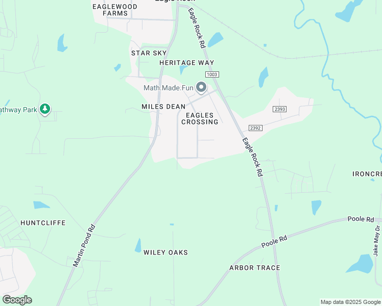 map of restaurants, bars, coffee shops, grocery stores, and more near 1925 Eagle View Drive in Wendell