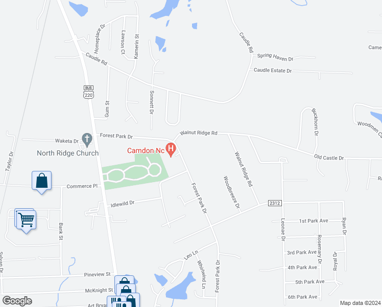 map of restaurants, bars, coffee shops, grocery stores, and more near 2934 Forest Park Drive in Randleman