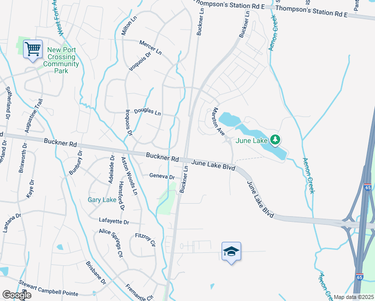 map of restaurants, bars, coffee shops, grocery stores, and more near 2746 Douglas Lane in Thompson's Station