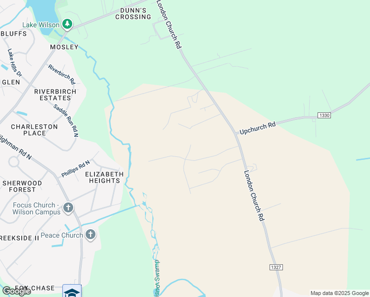map of restaurants, bars, coffee shops, grocery stores, and more near 3807 Lightwater Lane in Elm City