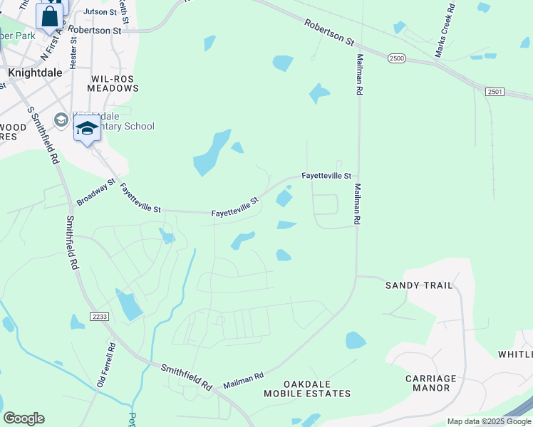 map of restaurants, bars, coffee shops, grocery stores, and more near 460 Cedar Pond Court in Knightdale