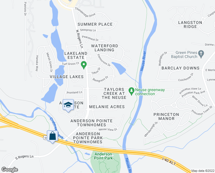 map of restaurants, bars, coffee shops, grocery stores, and more near 5317 Daleview Drive in Raleigh