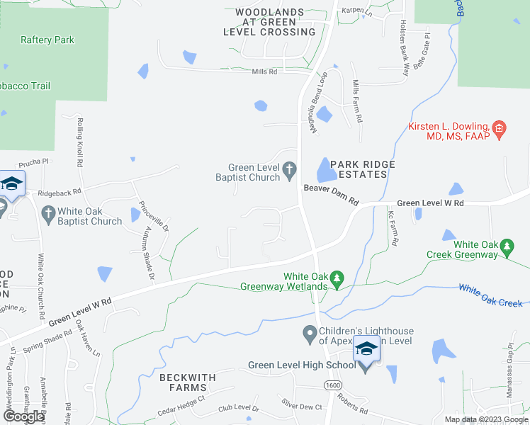 map of restaurants, bars, coffee shops, grocery stores, and more near 8517 Broderick Place in Cary