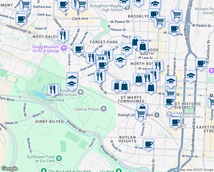map of restaurants, bars, coffee shops, grocery stores, and more near 856 Tryon Hill Drive in Raleigh