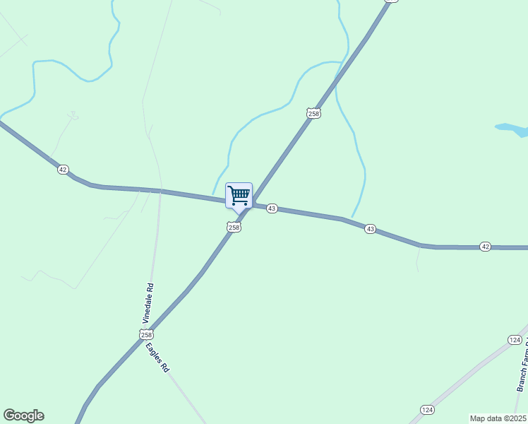 map of restaurants, bars, coffee shops, grocery stores, and more near 42 North Carolina 43 in Pinetops