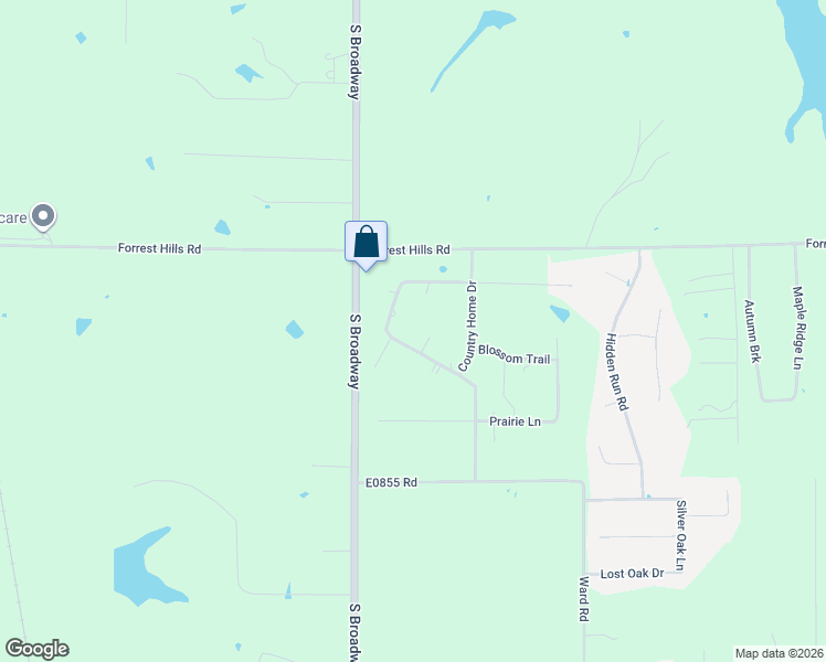 map of restaurants, bars, coffee shops, grocery stores, and more near 12155 Meadowlake Court in Guthrie