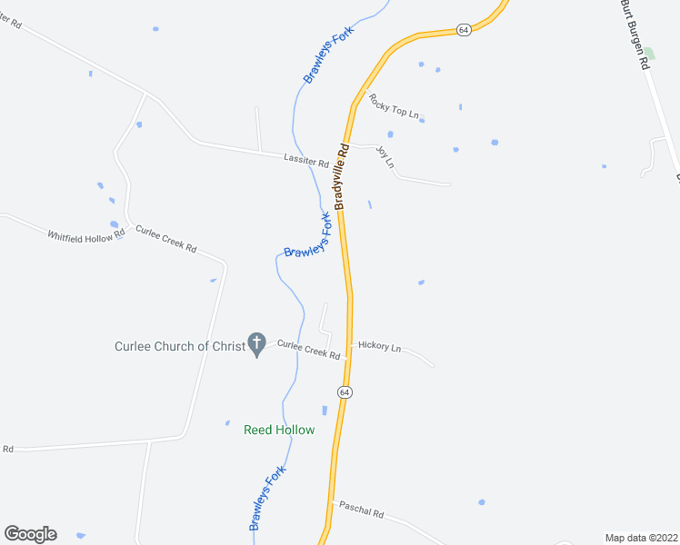 map of restaurants, bars, coffee shops, grocery stores, and more near 2850 Bradyville Road in Readyville