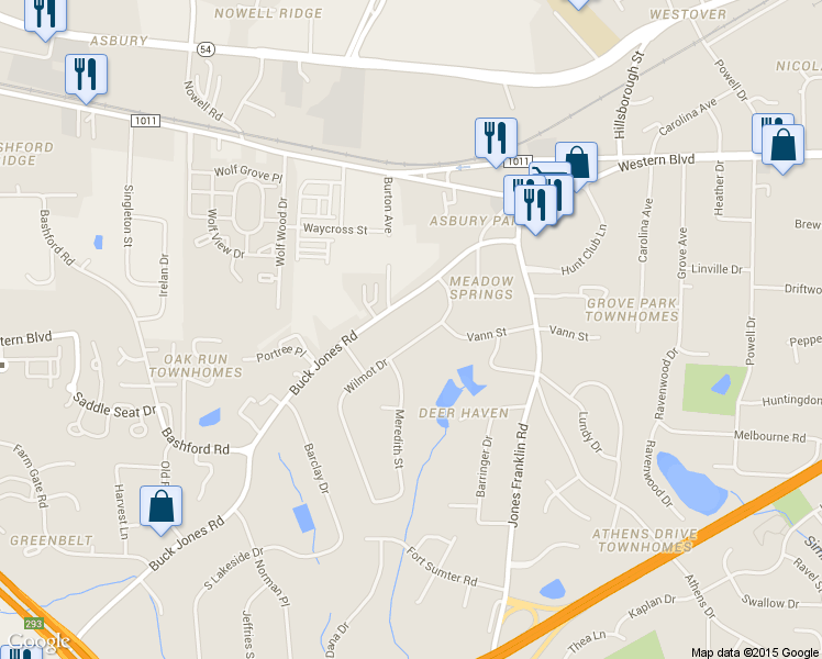 map of restaurants, bars, coffee shops, grocery stores, and more near 214 Wilmot Drive in Raleigh