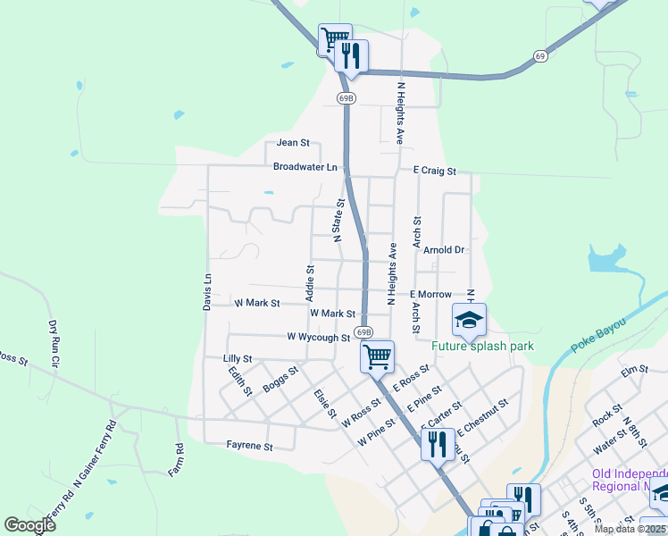 map of restaurants, bars, coffee shops, grocery stores, and more near 1565 North State Street in Batesville