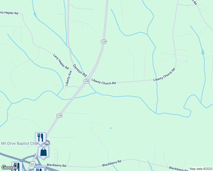 map of restaurants, bars, coffee shops, grocery stores, and more near 230 Liberty Church Road in Thomasville