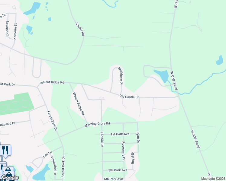 map of restaurants, bars, coffee shops, grocery stores, and more near 2608 Buckhorn Drive in Randleman