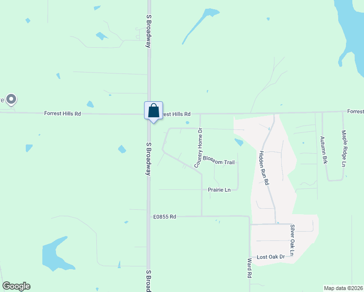 map of restaurants, bars, coffee shops, grocery stores, and more near 12155 Meadowlake Court in Guthrie