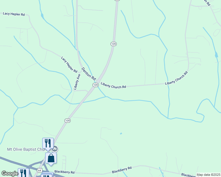 map of restaurants, bars, coffee shops, grocery stores, and more near 230 Liberty Church Road in Thomasville