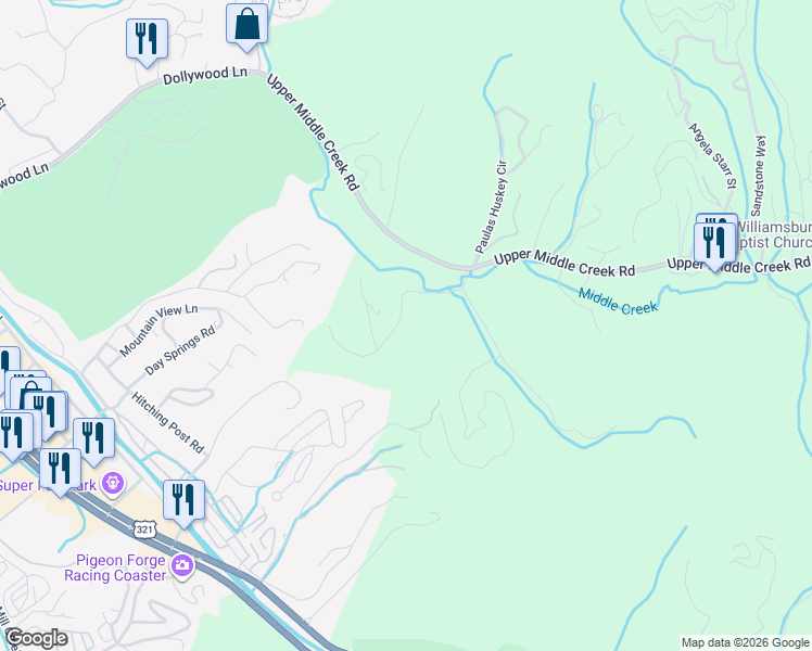 map of restaurants, bars, coffee shops, grocery stores, and more near 1458 Clabo Hollow Road in Sevierville