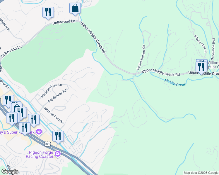 map of restaurants, bars, coffee shops, grocery stores, and more near 1458-1504 Clabo Hollow Road in Sevierville