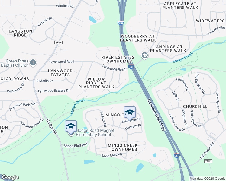 map of restaurants, bars, coffee shops, grocery stores, and more near 913 Trail Stream Way in Knightdale