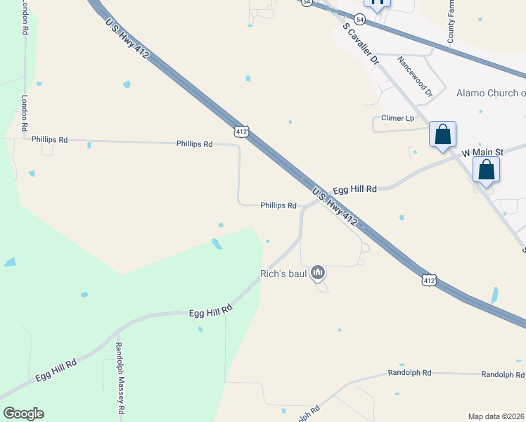 map of restaurants, bars, coffee shops, grocery stores, and more near 700-948 Phillips Road in Alamo