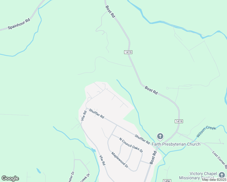 map of restaurants, bars, coffee shops, grocery stores, and more near 107 Kela Drive in Morganton