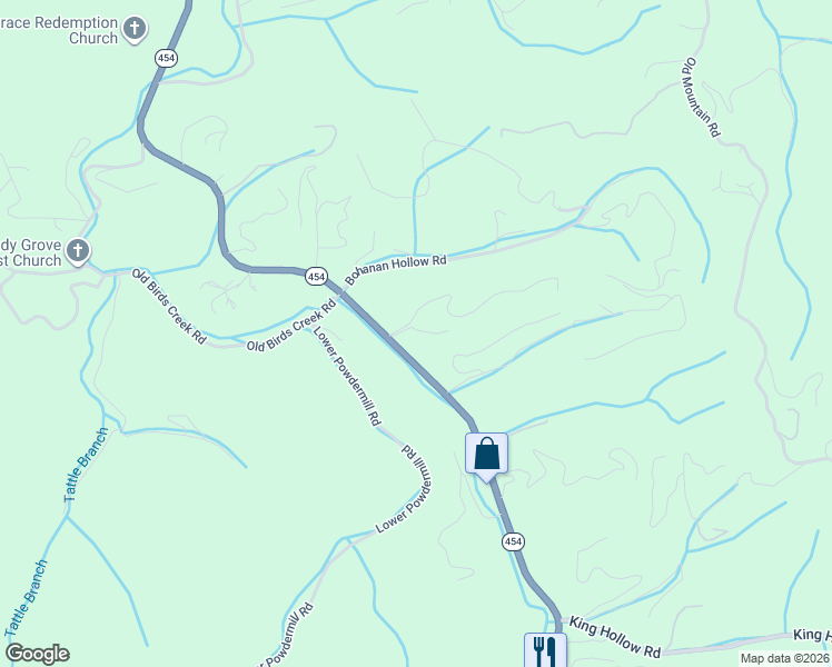 map of restaurants, bars, coffee shops, grocery stores, and more near 3218 Woods Way in Sevierville