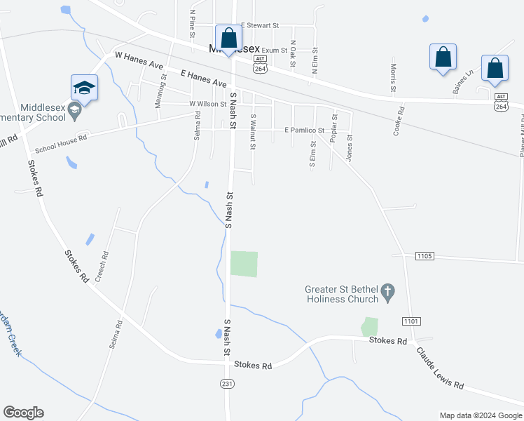 map of restaurants, bars, coffee shops, grocery stores, and more near Burgess Road in Middlesex