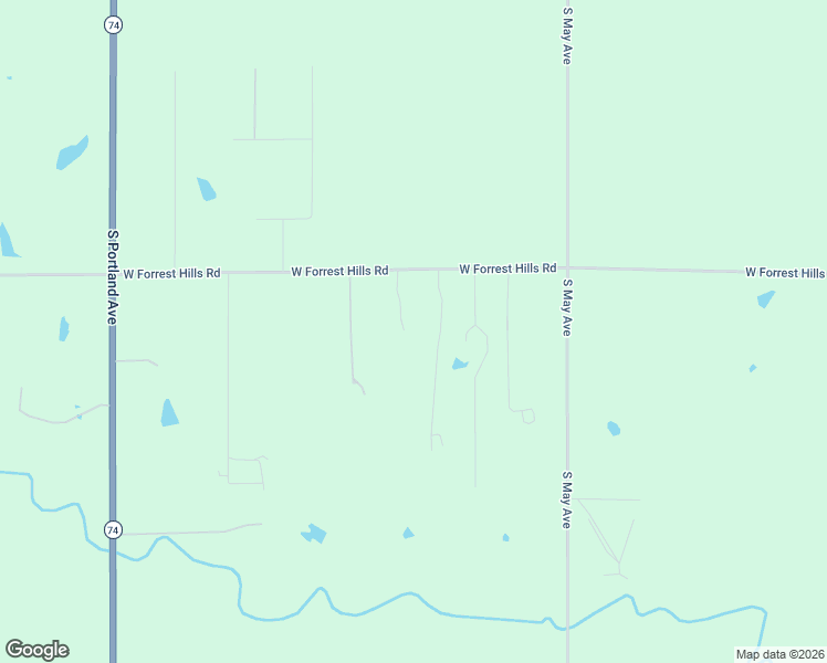map of restaurants, bars, coffee shops, grocery stores, and more near 11951 West Forrest Hills Road in Guthrie