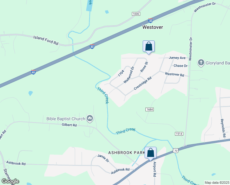 map of restaurants, bars, coffee shops, grocery stores, and more near 3509 Flint Drive in Statesville