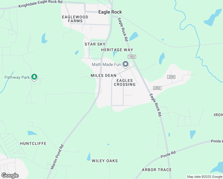 map of restaurants, bars, coffee shops, grocery stores, and more near Eagles Crossing Drive in Wake County