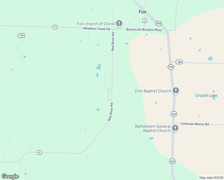 map of restaurants, bars, coffee shops, grocery stores, and more near 3032 Red River Road in Fox
