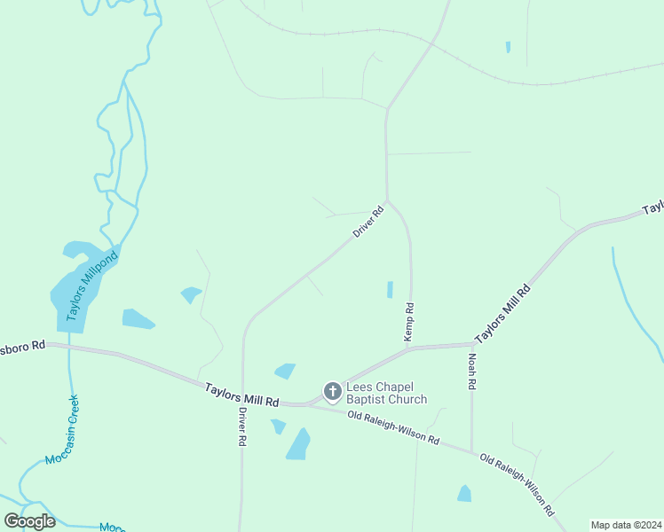 map of restaurants, bars, coffee shops, grocery stores, and more near 8327 Driver Road in Zebulon