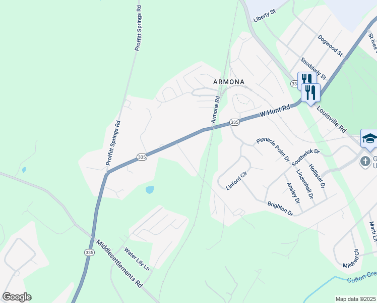 map of restaurants, bars, coffee shops, grocery stores, and more near 1838 Lively Road in Maryville