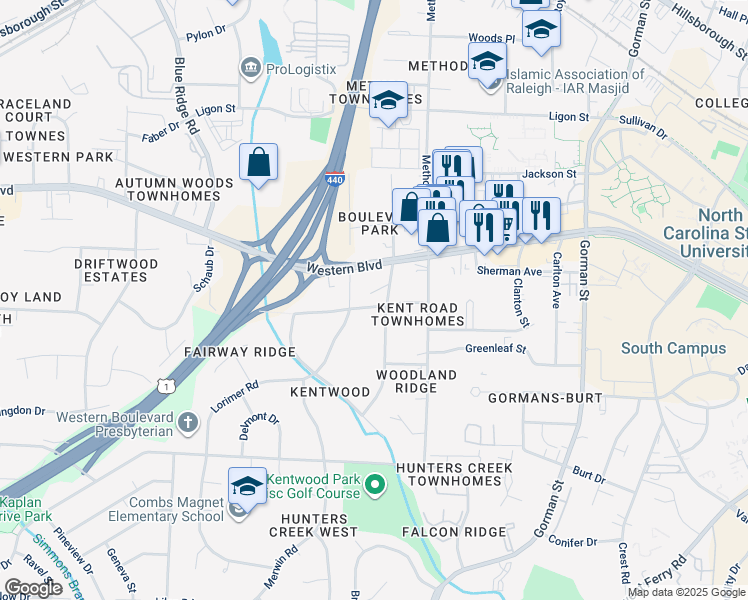 map of restaurants, bars, coffee shops, grocery stores, and more near 1110 Chaney Road in Raleigh