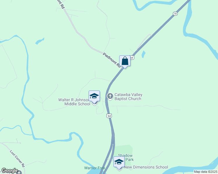 map of restaurants, bars, coffee shops, grocery stores, and more near 701 Lenoir Road in Morganton