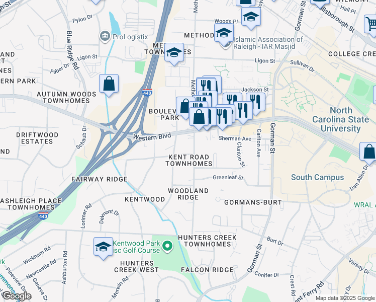 map of restaurants, bars, coffee shops, grocery stores, and more near 4228 Perserverance Court in Raleigh