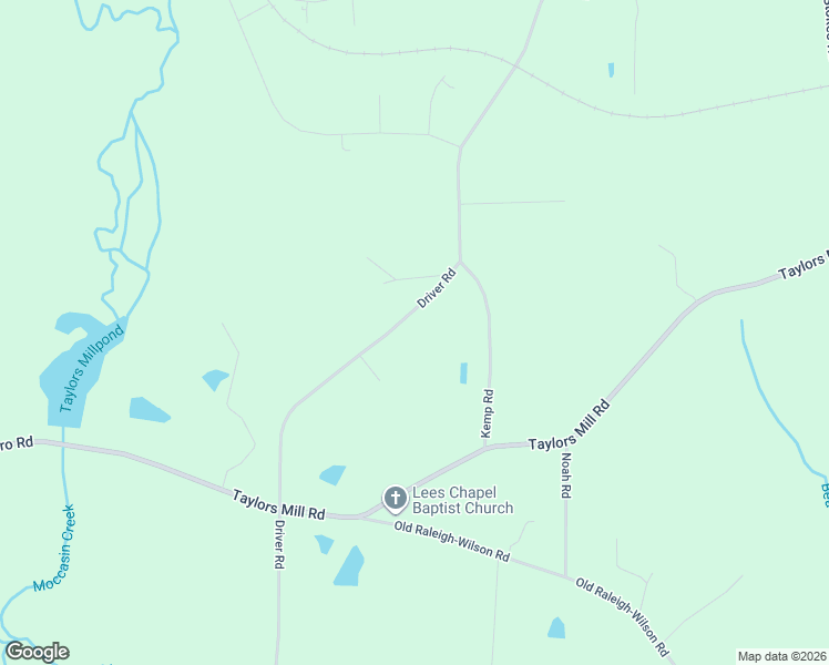 map of restaurants, bars, coffee shops, grocery stores, and more near 8255 Driver Road in Zebulon