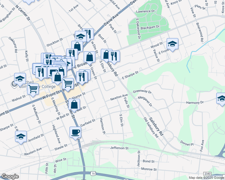 map of restaurants, bars, coffee shops, grocery stores, and more near 456 Reynolda Drive in Statesville