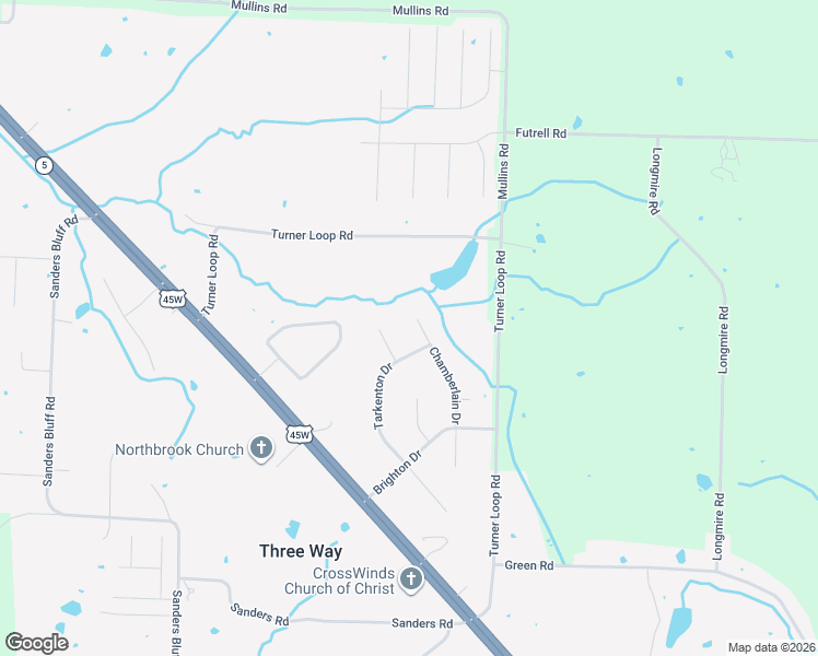 map of restaurants, bars, coffee shops, grocery stores, and more near 115 Tarkenton Drive in Three Way