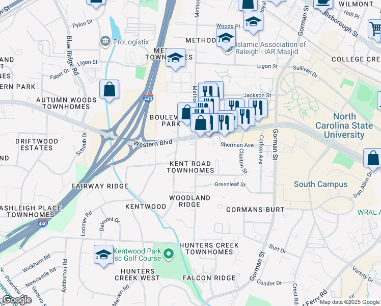 map of restaurants, bars, coffee shops, grocery stores, and more near 4228 Perserverance Court in Raleigh