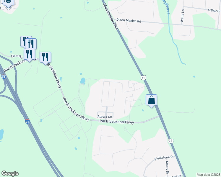 map of restaurants, bars, coffee shops, grocery stores, and more near 4235 Golden Sun Court in Murfreesboro