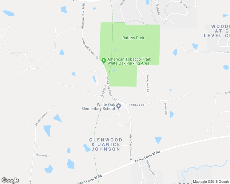 map of restaurants, bars, coffee shops, grocery stores, and more near 1405 White Oak Church Road in Apex