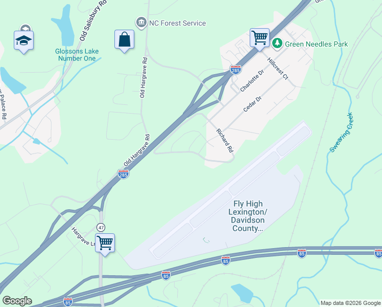 map of restaurants, bars, coffee shops, grocery stores, and more near Richard Road in Lexington