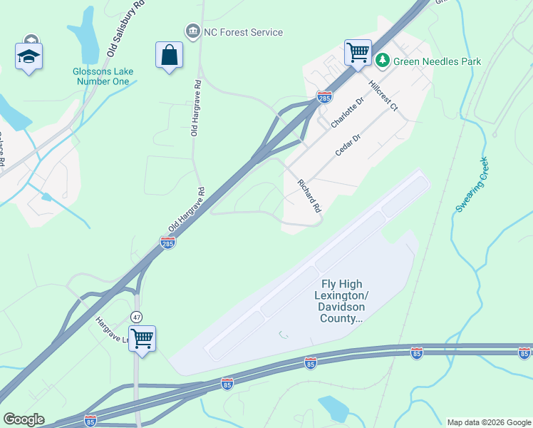 map of restaurants, bars, coffee shops, grocery stores, and more near Richard Road in Lexington