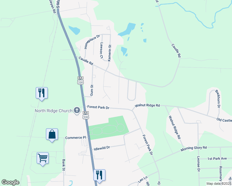 map of restaurants, bars, coffee shops, grocery stores, and more near 2837 Sonnett Drive in Randleman