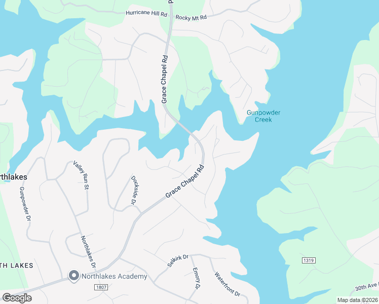map of restaurants, bars, coffee shops, grocery stores, and more near 5131 Grace Chapel Road in Hickory