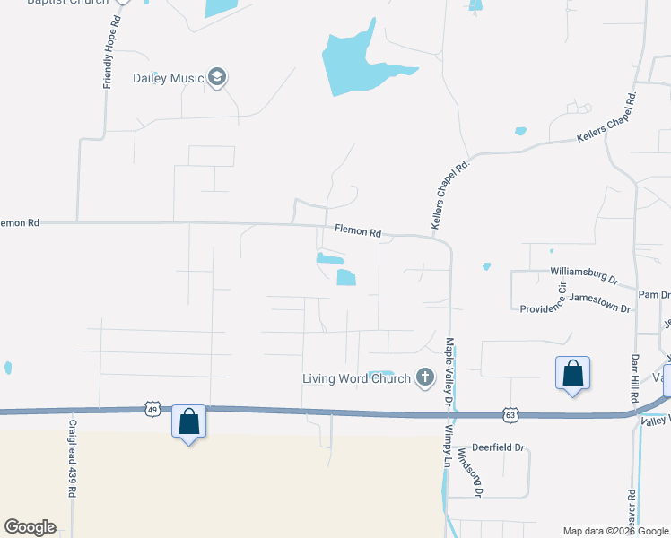 map of restaurants, bars, coffee shops, grocery stores, and more near 3009 Flemon Road in Jonesboro