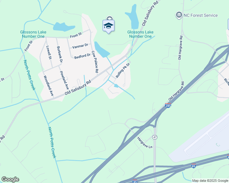 map of restaurants, bars, coffee shops, grocery stores, and more near 443 Rolling Park Drive in Lexington